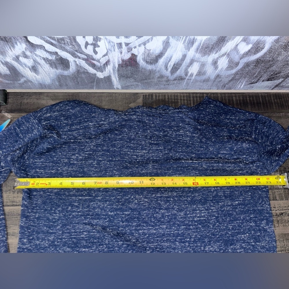 Women's Colosseum Heathered Navy West Virginia Mountaineers Hoodie T-Shirt SZ L‍ - Picture 9 of 12